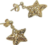 Brinco Pingente Estrela Vazado Ouro 18K - 00095518 - oticasvitoria