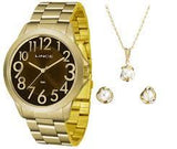 Relógio Lince Feminino Analógico Kit Brinco + Colar LRGJ081L KV83N2KX - oticasvitoria