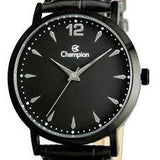 Relógio Champion Masculino Preto de Couro CH22715N - oticasvitoria