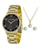 Relógio Lince Feminino Analógico Kit Brinco + Colar LRG4603L KW23 - oticasvitoria