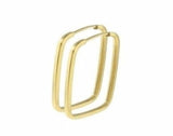 Brinco Argola Quadrado Polido Ouro 18K - 00100403