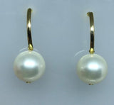 Brinco Pingente 13mm Pérola Shell  Ouro 18K - VJBR666