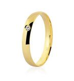 Aliança Lisa Anatômica 2,8mm com Brilhante Ouro 18K - VJ828PA (Unitário) - oticasvitoria
