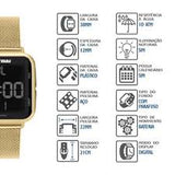 Relógio MORMAII Digital Dourado MO6600AH/8D