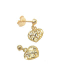 Brinco Pingente Coraçao Vazado Ouro 18K - 70016314 - oticasvitoria