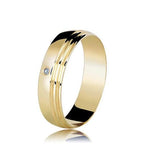 Aliança Lisa 4,5mm com Brilhante Ouro 18K - VJ45PRUB (Unitário) - oticasvitoria