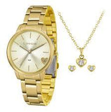 Relógio Lince Feminino Analógico Kit Brinco + Colar LRG4559L KV40 - oticasvitoria