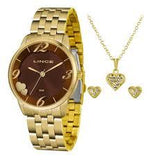 Relógio Lince Feminino Analógico Kit Brinco + Colar LRG4604L KW09 - oticasvitoria