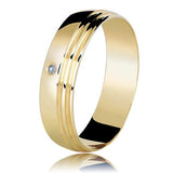 Aliança Lisa 4,5mm com Brilhante Ouro 18K - VJ45PRUB (Unitário) - oticasvitoria