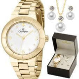 Relógio Champion Feminino Kit Colar e Brincos CH26855W - oticasvitoria